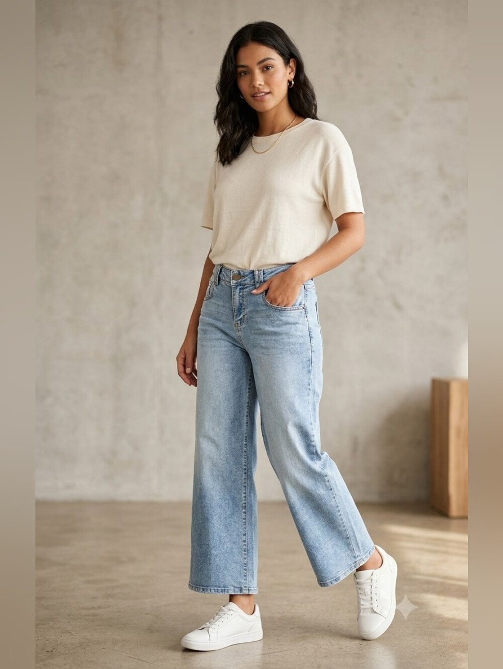 D.Jeans Light Wash Wide Leg Jeans – Size 10